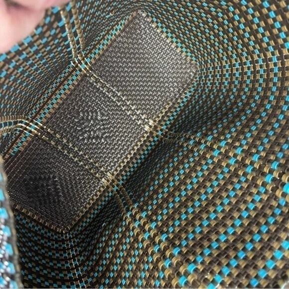 Spring/Summer Woven Tote, shopping, beach, travel, Resort, Turquoise, OS - Picture 5 of 7